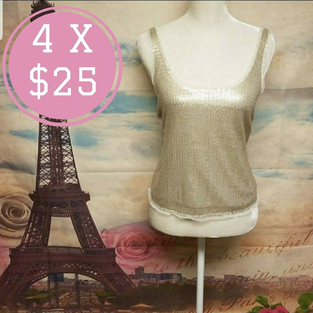 American eagle gold sequin tank top